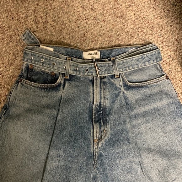 New Agolde wide leg belted jeans - Picture 2 of 10